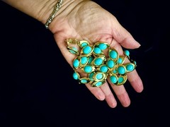 Vintage GIVENCHY Turquoise Station Opera Length Necklace Gorgeous