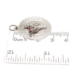 ELCO 925 Sterling Silver Vintage Rhinestone Santa Merry Christmas Charm Pendant