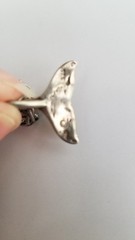 .75″ Vintage Sterling 925 SILVER Whale Tail no Bracelet CHARM Pendant