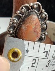 Mexican Fire Opal Ring S 7.75 Natural Red Flash Cantera Opal 925 Sterling Silver