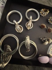 Vintage Clip On/screw Back Earring Lot , All Wearable Lot #5 Sold As Is