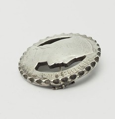 Antique silver Milda woman profile 5 lat coin brooch pin Latvia