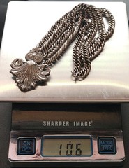 Vintage Signed Joseff of Hollywood Statement Necklace Double Chain Silver Tone