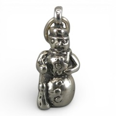 Sterling Silver SNOWMAN Charm for Bracelet by Brown County Silver