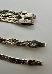 Vintage IBB Italy Sterling 4pc Bracelet Set Serpentine Curb Flat Herringbone Mix