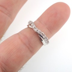 14k Solid White Gold 1/3ct Natural Round Diamond Band Size 6.5