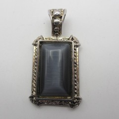 Vintage Pendant Lot Of 3 Rectangle Oval Puffy Heart Silver Tone 1 Liz Claiborne