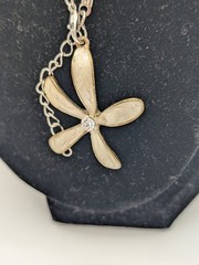 Vintage Alloy Enameled Metal Daisy Flower Pendant Rhinestone Center OOAK