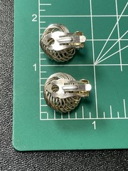 Vintage Silver Tone Wired Metal Clip Earrings