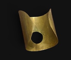 $100 Vintage Laurel Hill Artisan Brass Boho Cuff Bracelet ‘Celestial Eclipse’