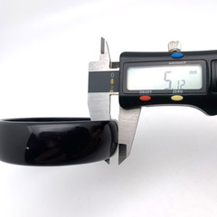 Vintage 21 mm Wide BAKELITE 7-7/8″ Bangle Bracelet Shiny Black TESTED