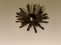 Vintage Mid-Century Atomic Starburst Brooch Pin Costume Jewelry Nice Condition
