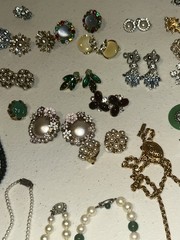 Vintage Jewelry Lot Mixed Estate 1950s+ Silver Jade Pearls Rings Earrings