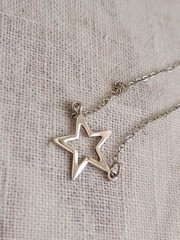 Sterling Silver Star Necklace Celestial Delicate Simple Minimalist VTG Jewelry