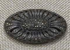 STERLING SILVER 925 MARCASITE BROOCH ANTIQUE ART NOUVEAU BEAUTY ELEGANT DESIGN