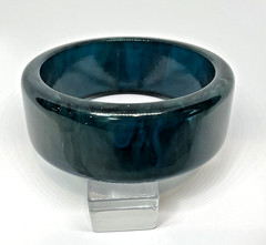 Vintage Bakelite Translucent Blue Moon Thick Walled Bangle Tested RARE