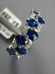 WIDE 2.46CT DIAMOND & AAA SAPPHIRE 18KT WHITE GOLD OVAL & ROUND ANNIVERSARY RING