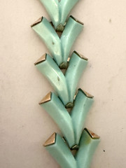Rare 1956 Crown Trifari VALENCIA Sea Foam Chevron Thermoset Lucite Bracelet MCM