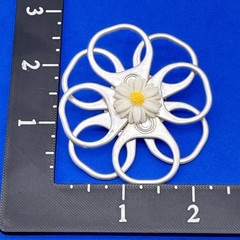 Vintage Daisy Jewelry Set Upcycle Brooch Clip On Earrings