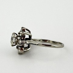 1930’s DIAMOND FLOWER RING – 14K WG – 1CTW – SI1 H-I -4.07 GRAMS