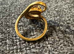Vintage Uncas KaratClad Ladies Ring 18k Gold HGE Tigers Eye Size 7 NOS/NWT