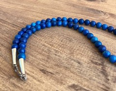 Vintage Southwestern Blue Lapis Sodalite Natural Stone Graduated Bead Necklace