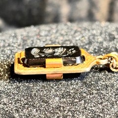 INTAGLIO double sided vintage GF pendant on FCC gold filled cable chain 1/20 12k