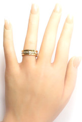Antique Deco 1920’s 14K Two Tone Eternity Wedding Band Size 8.5 UK-Q1/2 EGL USA