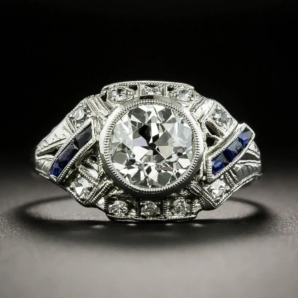 2.85Ct Art Deco Style Navette Lab Created Diamond Wedding 14K White Gold FN Ring