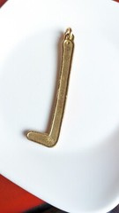 Hallmark 4″ Charm Letter L Initial Pendant Ornament Gold Tone RED Enamel