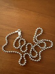 Beautiful Sterling Silver Ball Chain Necklace From Italy 18”Long 7.4g 2mm Bead