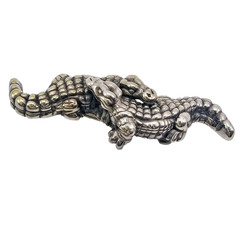 Vintage Sterling Silver Alligator Brooch Pin 925 Crocodile Figural d’Argent