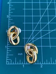 Earrings Love Knot Gold Tone Clip On