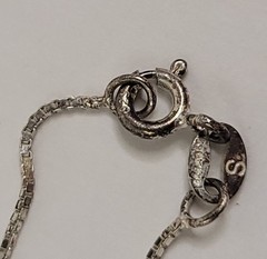 Signed S Sterling 925 Italy Cubic Zircon CZ 1.75” Journey Pendant 18” Necklace