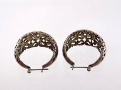 Jezlaine Sterling Silver Pierced Hoop Leverback Earrings 925 Curled Hoops 10.6g