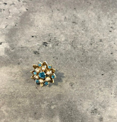Vintage Brooch Lot of 4 Multi-Color Rhinestone Flowers and Snowflake
