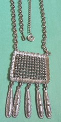 Vintage LISNER Signed Pendant & Necklace in Silver Tone