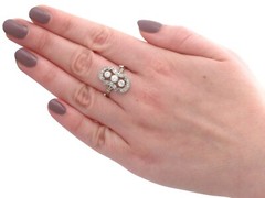 1920s 0.80 Ct Diamond 14k White Gold Dress Ring