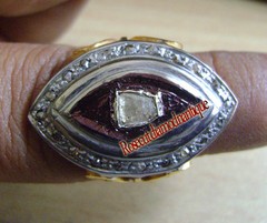 HANDMADE VINTAGE VICTORIAN ROSE CUT DIAMOND 0.66ct SILVER 925 POLKI RING JEWELRY