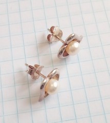 Vintage Earrings with pearls Sterling Silver 925 test Beautiful Women’s Jewelry