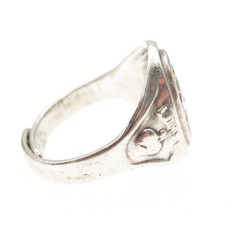 Creed 925 Sterling Silver Antique Art Deco Saint Joseph Oxidized Ring Size 11.25