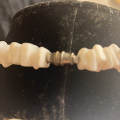 Vintage White Shell Necklace Choker Style 17 Inches