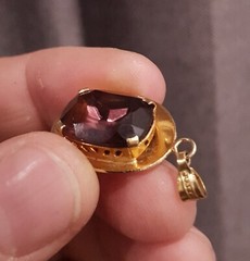 Beautiful Vintage Pendant dark Violet stone made in the USSR 1960s