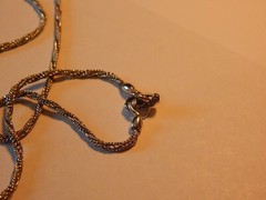 VTG 1950S 1960S DINGLE DANGLE SILVER TONE NECKLACE RHINESTONES FUN