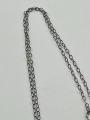 Vintage Silver Tone Cape Cod Nautical Anchor Faux Wax Seal Pendant Necklace 18”