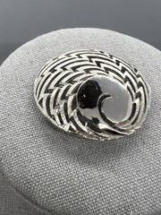 Vintage 60s 70s Corocraft Brooch 1.75“ Across Signed Openwork Textured