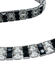 Vtg Art Deco Rhinestone Rhodium Plated Necklace Bracelet Earrings Set