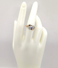 Vintage Luxury RING Silver 925 with Gold Inlay 375 -size: 7.5US (17.5mm)| UA #21