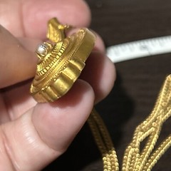 ANTIQUE c1860-1880 VICTORIAN 22K 15.6g ROLLED GOLD PHOTO PENDANT 12K GF CHAIN 22