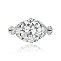 Antique 3.00 CT White Round Cut CZ Art Deco Anniversary Gift Ring in 925 Silver